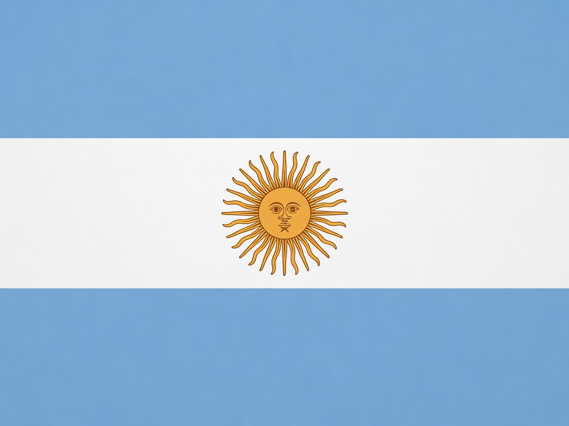 Clean flat national flag of Argentina