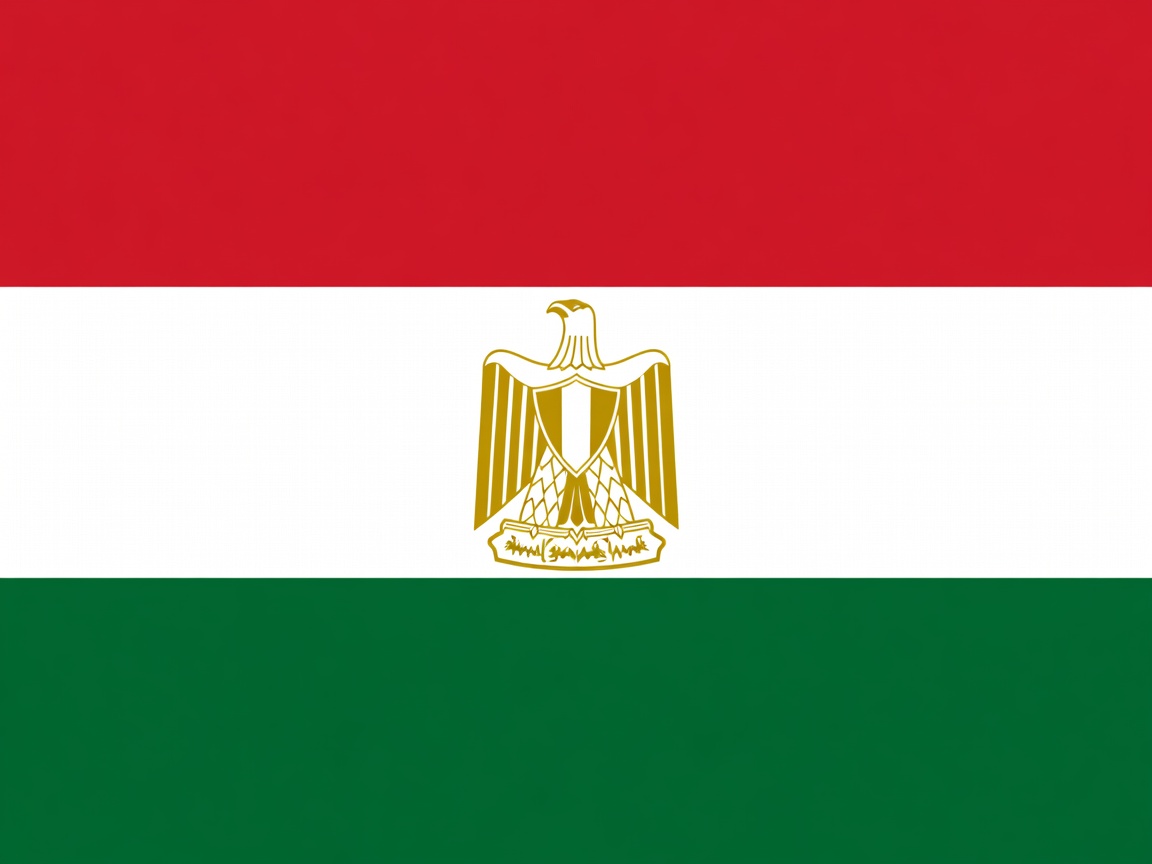 Clean flat national flag of Egypt